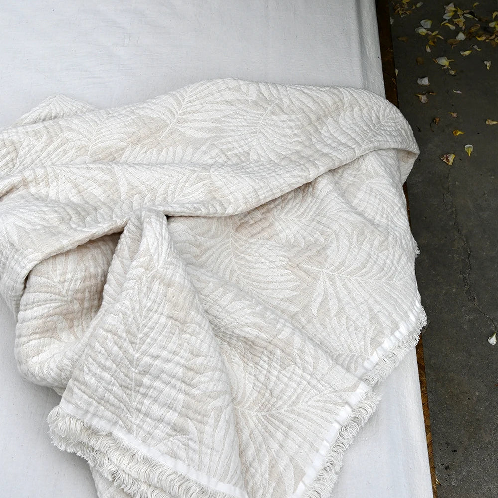 100% Cotton Embroidered Throw