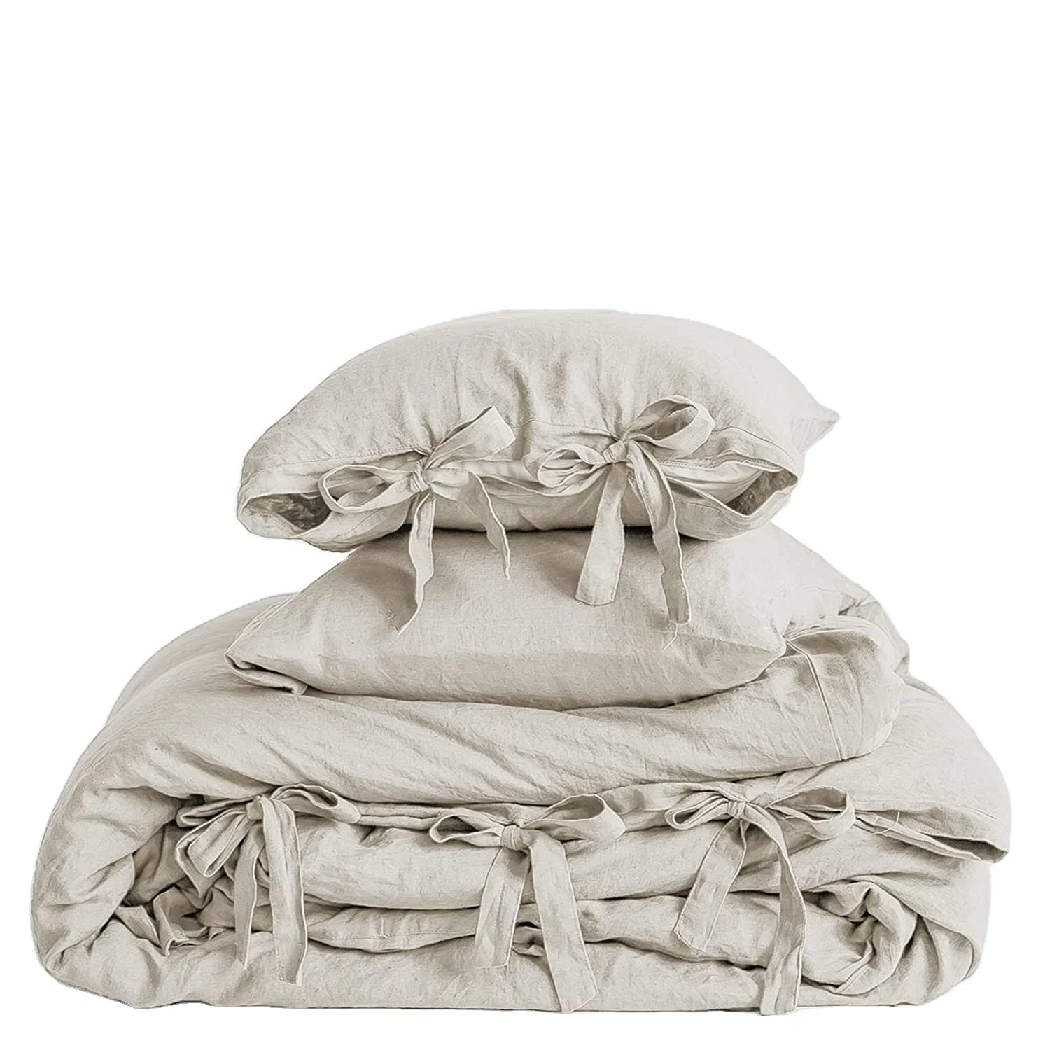 NEW Flax Linen 3pc Duvet Cover Set