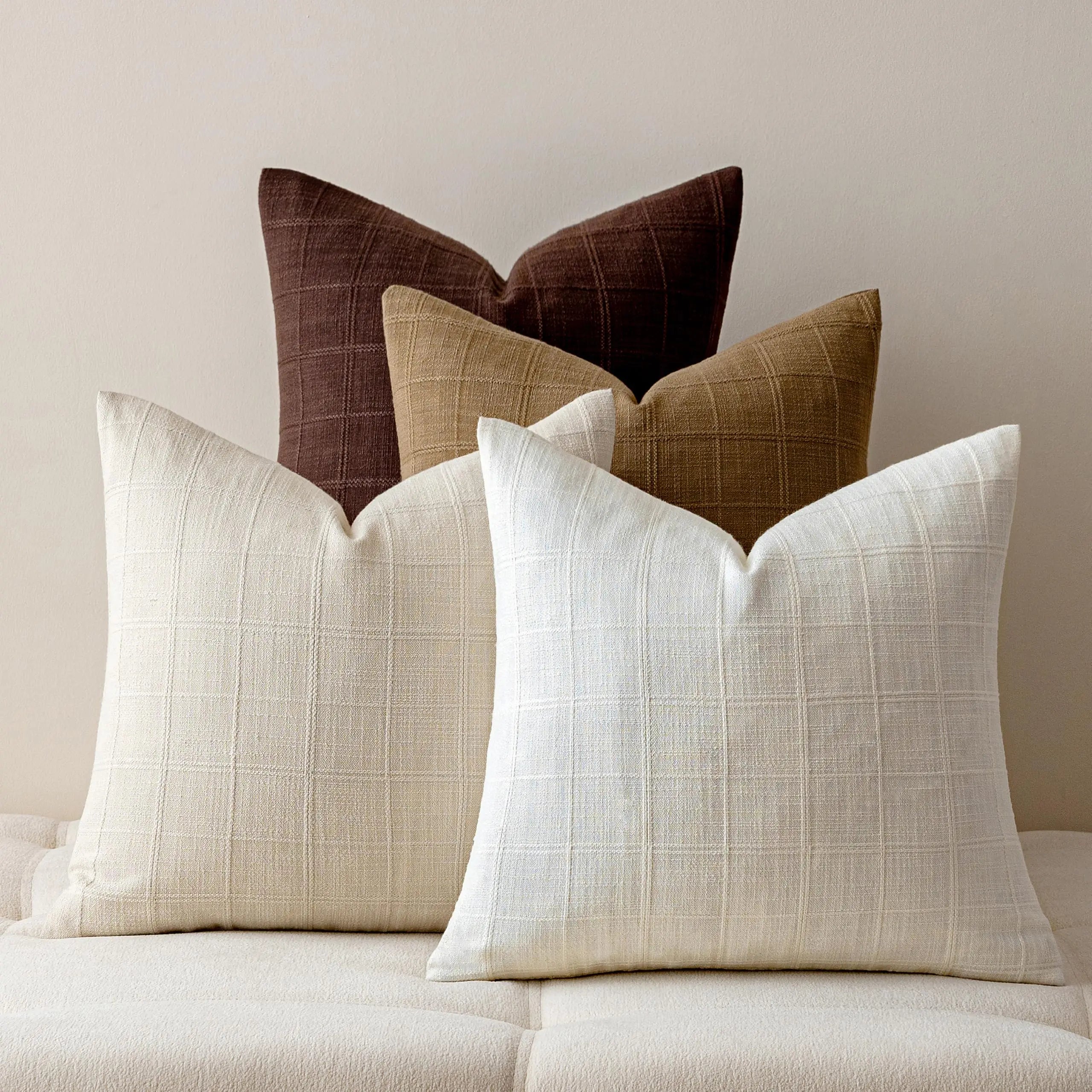 Farmhouse 100% Linen Beige Cushion Covers