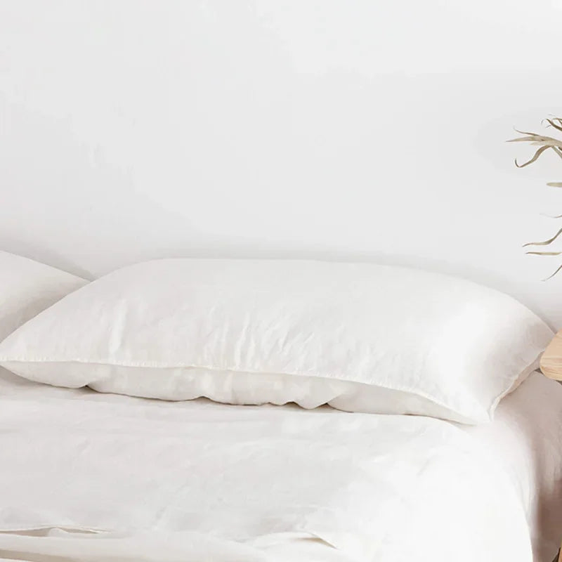 100% Flax Linen Ivory Pillowcases Standard to Large European