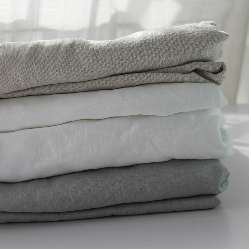 100% Flax Linen Anti-slip Stone Fitted Bed Sheet