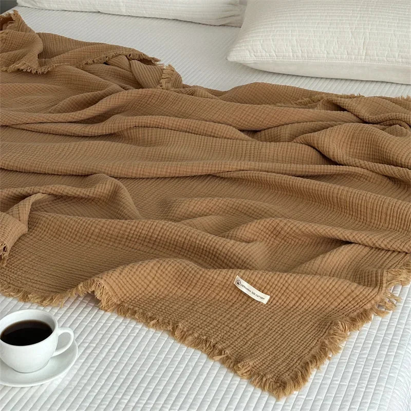 100% Mustard Cotton Throw