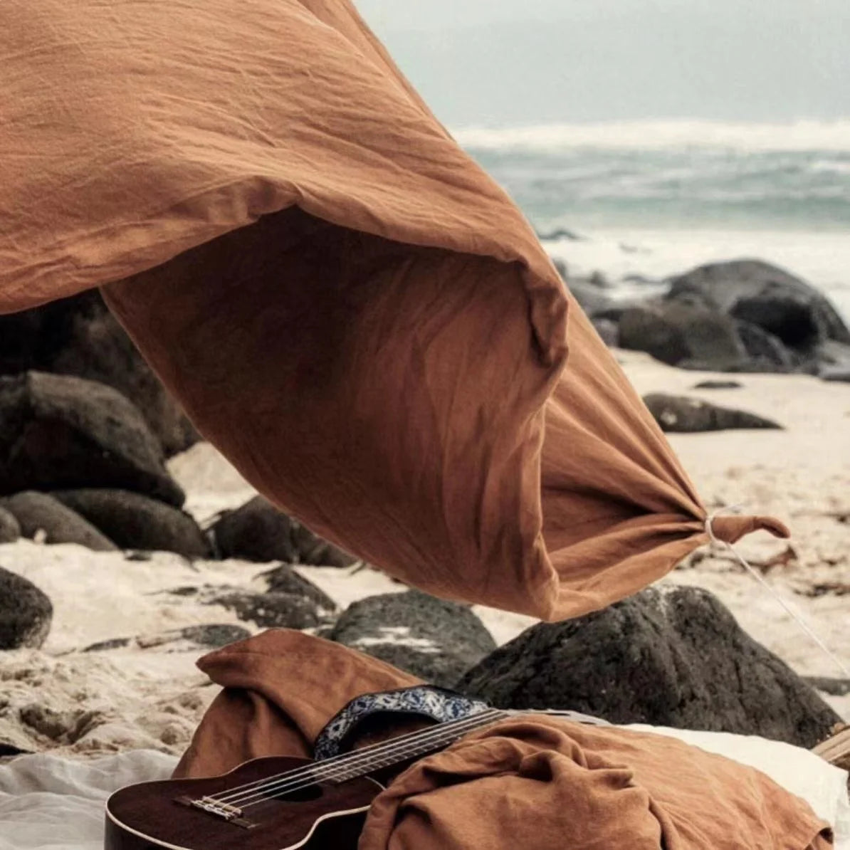 New Flax Linen Burnt Tea Duvet Cover