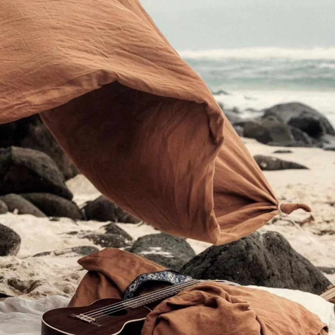 New Flax Linen Burnt Tea Duvet Cover