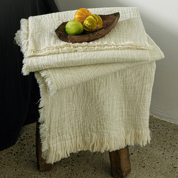 100% Pure Cotton Beige Throw