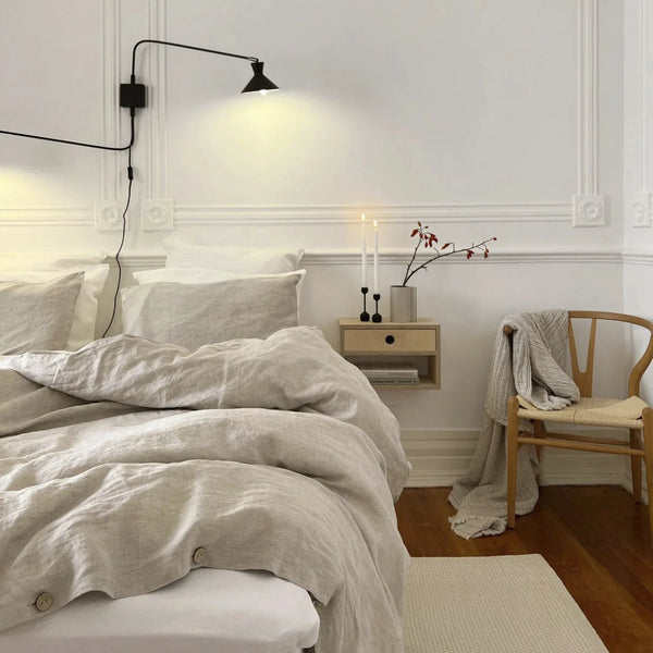 Flax Linen Beige Stone Wash Duvet Cover