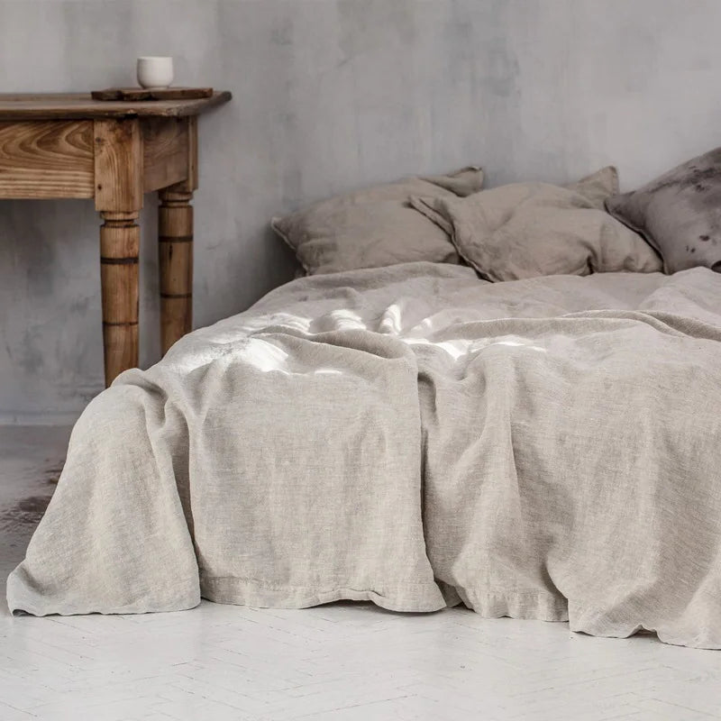 100% Flax Linen Stone Flat Sheet