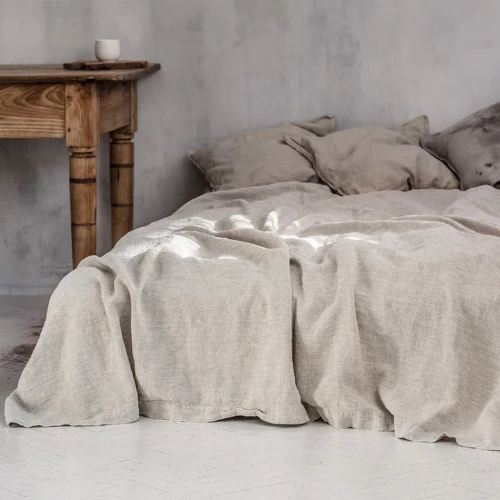 100% Flax Linen Stone Flat Sheet