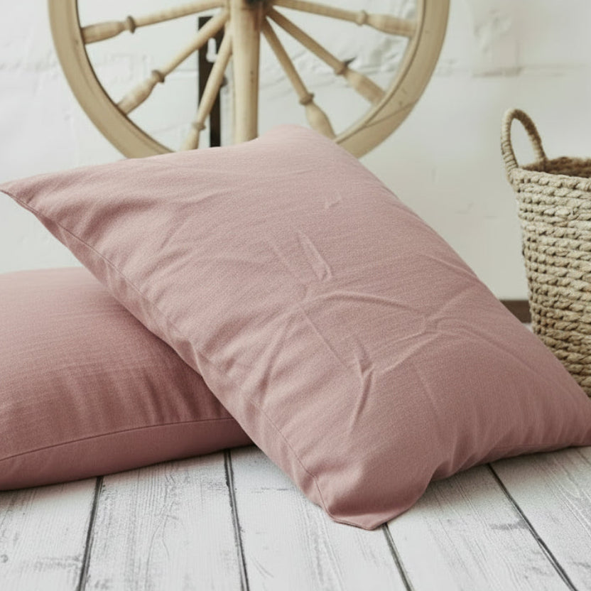 100% Flax Linen Dusty Pink Pillowcases Standard to Large European